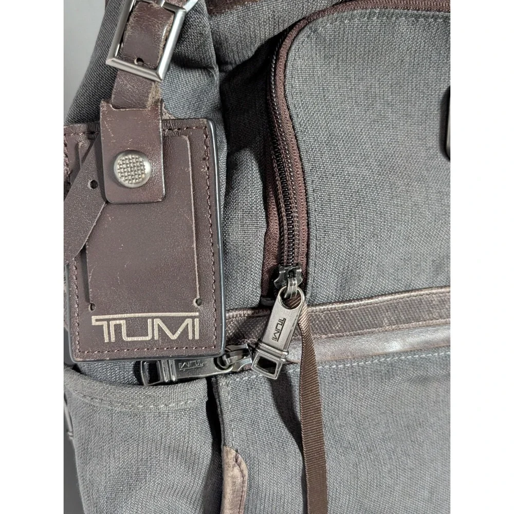 TUMI Alpha 3 Slim Solutions Brief Pack Backpack Anthracite Gray/Brown